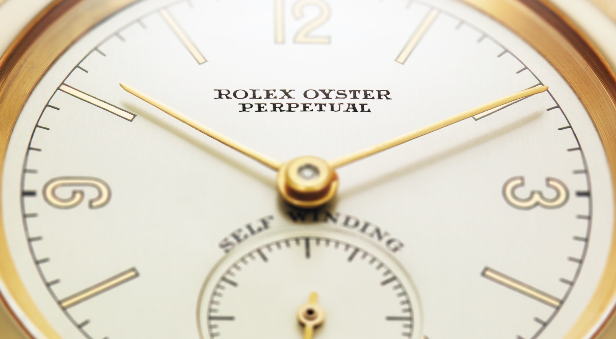 Rolex watch face close up
