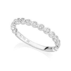 18ct White Gold Diamond Set Rub Over Style Half Eternity Ring: 0.30 carats