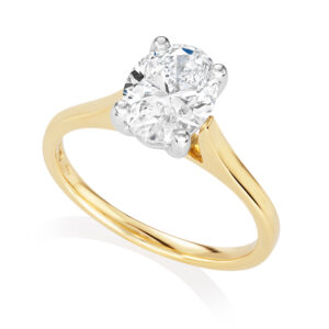 18ct Yellow Gold & Platinum Leon Collection Oval Diamond Solitaire Ring: 1.51 carats