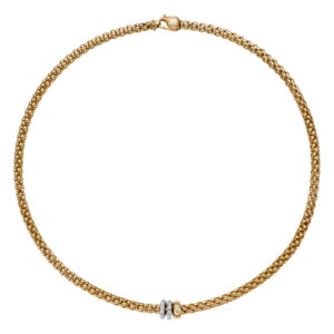 FOPE, Solo Collection, 18ct Yellow & White Gold Diamond Set Necklace: 0.56 carats