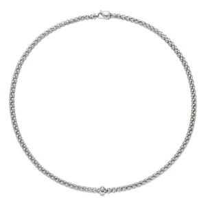 FOPE, Solo Collection, 18ct White Gold Diamond Necklace: 0.01 carats