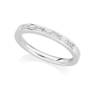 Platinum Seven Stone Baguette Cut Diamond Half Eternity Ring: 0.21 carats