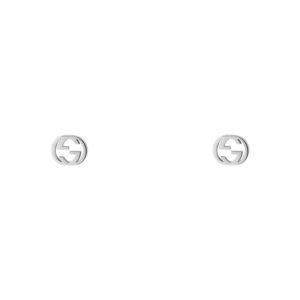 Gucci Interlocking, 18ct White Gold Stud Earrings