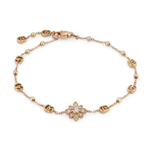 Gucci Flora, 18ct Rose Gold Diamond Bracelet: 0.16 carats
