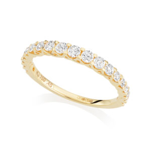 18ct Yellow Gold Graduated Diamond Half Eternity Ring: 0.45 carats