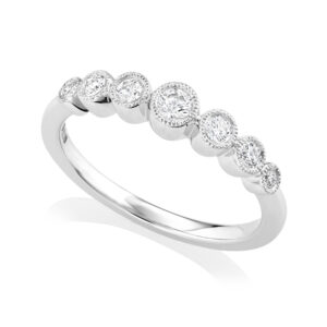 Platinum Round Brilliant Cut Seven Stone Graduated Diamond Ring