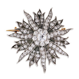 Victorian Diamond Sunburst Brooch