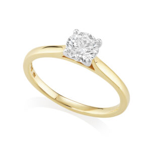 18ct Yellow Gold & Platinum Leon Collection Single Stone Diamond Ring: 0.71 carats