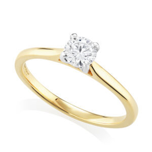 18ct Yellow Gold & Platinum Leon Collection Single Stone Diamond Ring: 0.40 carats