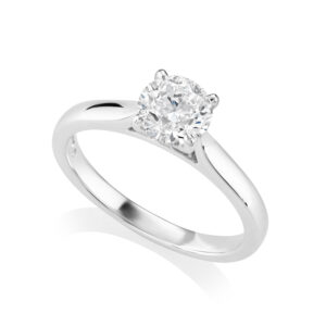 Platinum Leon Collection Round Brilliant Cut Diamond Single Stone Ring: 1.00 carat