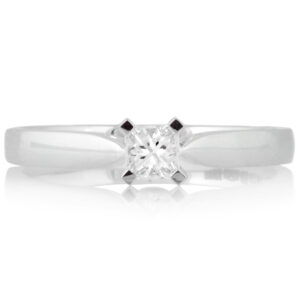 Platinum Princess Cut Diamond Set Ring