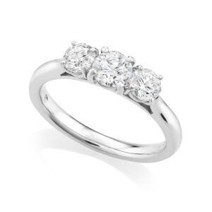 Platinum Brilliant Cut Diamond Three Stone Ring