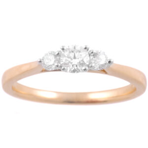 18ct Yellow Gold Brilliant Cut Diamond Three Stone Ring