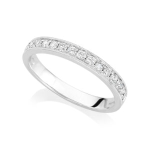 Platinum Diamond Grain Set Half Eternity Ring: 0.30 carats