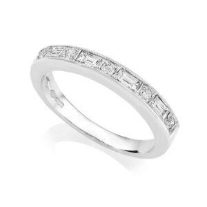Platinum Dot & Dash Diamond Half Eternity Ring: 0.50 carats