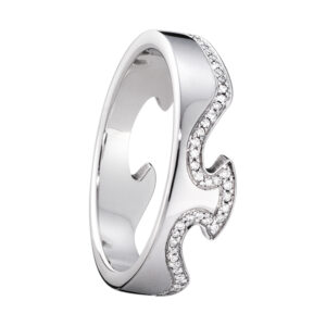 Georg Jensen, 18ct White Gold Fusion Diamond End Ring: 0.19 carats