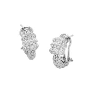 FOPE, Solo Collection, 18ct White Gold Diamond Earrings: 0.61 carats