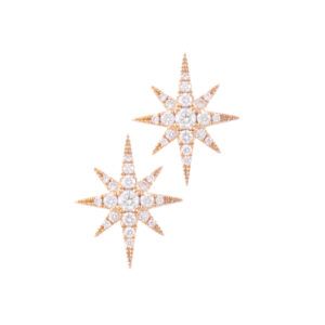 18ct Yellow Gold Diamond Star Earrings: 0.35 carats