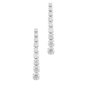18ct White Gold Diamond Graduated Drop Earrings: 1.06 carats