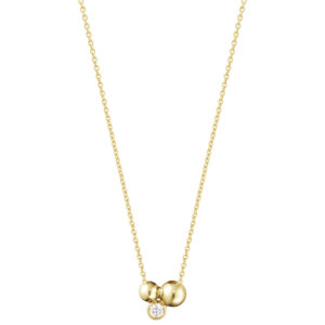 Georg Jensen, 18ct Yellow Gold Moonlight Grapes Diamond Set Pendant & Chain: 0.07 carats