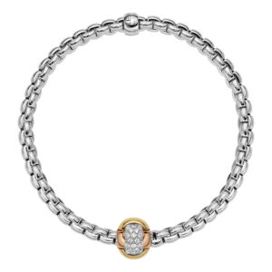 FOPE, EKA Tiny Collection, 18ct White Gold Pave Diamond Flex'It Bracelet: 0.25 carats