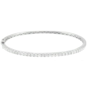 18ct White Gold Brilliant Cut Diamond Bangle