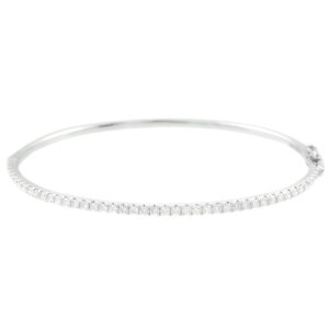 18ct White Gold Round Brilliant Cut Diamond Bangle