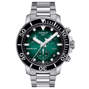 Tissot, Seastar 1000, 45.5mm Steel, Quartz, 300M: Green Dial
