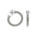 A pair of 18ct white gold hoop earrings for pierced ears, belonging to the FOPE Essentials Collection.