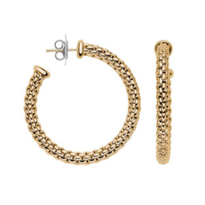 FOPE, Essentials Collection, 18ct Yellow Gold Medium Hoop Earrings