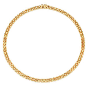 9ct Yellow Gold 17 Inch Brick Link Necklace
