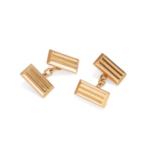 9ct Yellow Gold Ribbed Chain Cufflinks