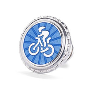 Enamelled Silver Lapel Pin