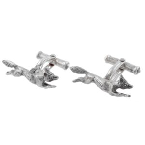 Silver Running Fox Cufflinks