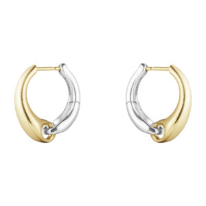 Georg Jensen, Sterling Silver & 18ct Yellow Gold Reflect Large Hoop Earrings
