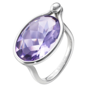 Georg Jensen, Sterling Silver Savannah Ring with Amethyst