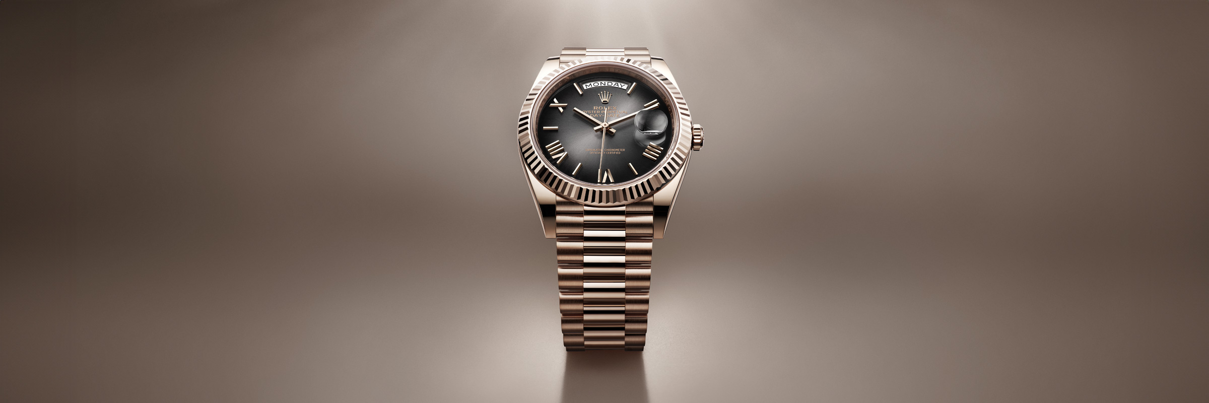 Role Day Date on Bronze background
