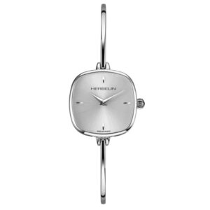 Herbelin, Fil with a 24 x 24mm stainless steel square case and bracelet strap featuring a silver dial.
