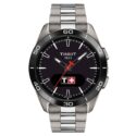 Tissot, T-Touch Connect Sport with a 43.7mm titanium case and bracelet strap featuring an AMOLED touchscreen display a black dial and black ceramic bezel.