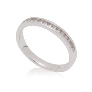 Platinum Princess Cut Diamond Half Eternity Ring: 0.33 carats