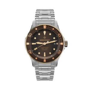 Bremont, Supermarine 300m Date Bi-Colour with a 40mm stainless steel and 18ct rose gold case and bracelet strap featuring a date function and a brown dial and bezel.