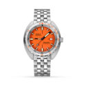 DOXA SUB 1500T, Professional with a 45mm stainless steel case and bracelet strap featuring a date function and an orange dial with a silver and orange steel bezel.