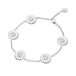 A sterling silver white enamelled flower bracelet from Georg Jensen’s Daisy collection.