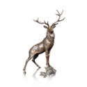 Made from solid foundry bronze, this piece depicts a Red Stag standing on a vantage point, high on the hillside.