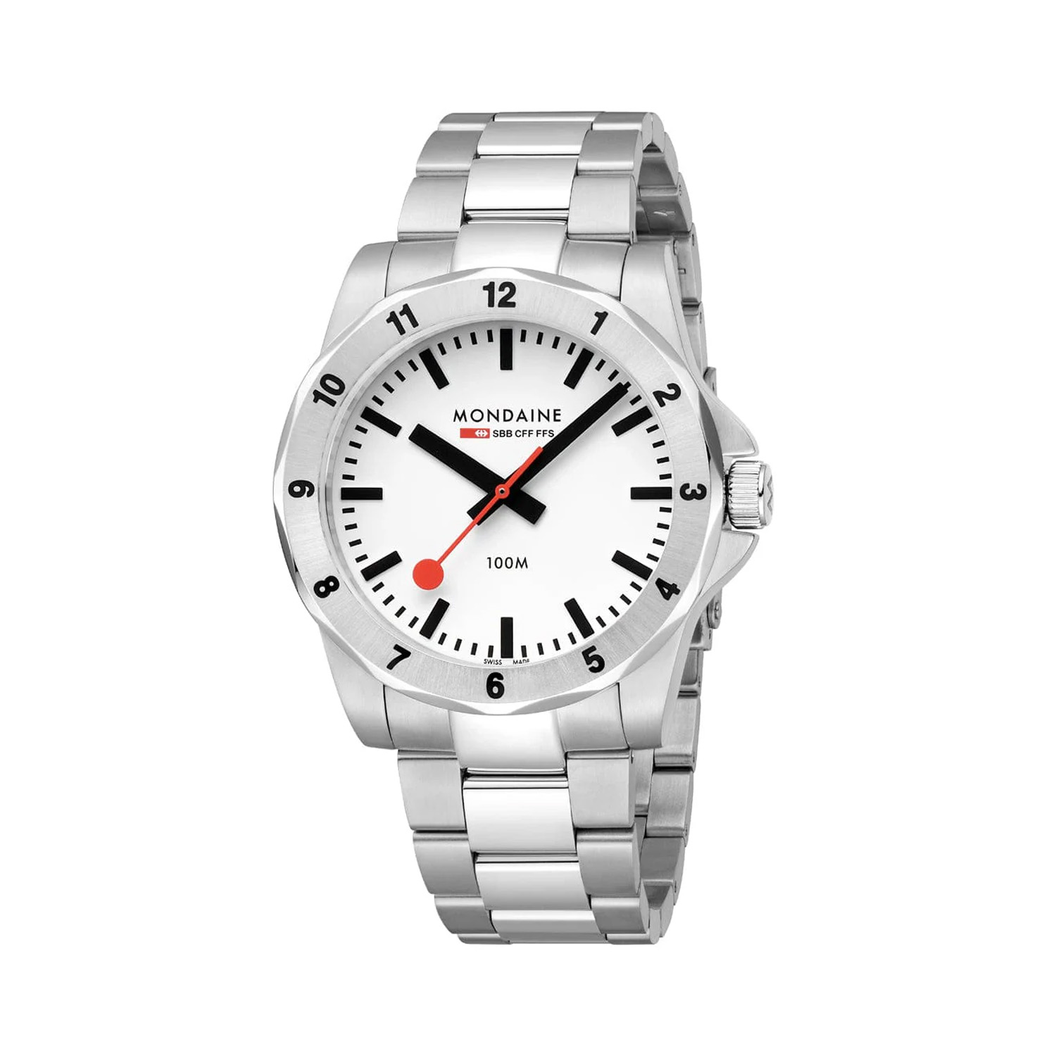 Mondaine, Numeri Stainless Steel White Dial, Quartz Men's Watch