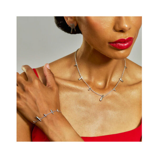 A sterling silver bracelet from Lucy Quartermaine's Shard collection.