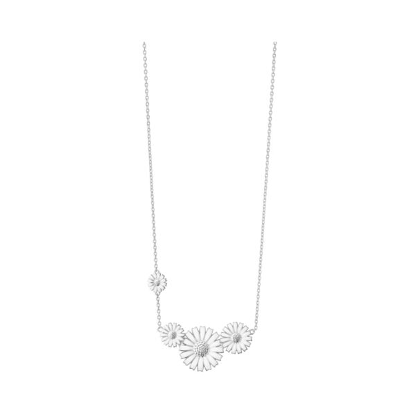 A sterling silver four white enamelled flower necklace from Georg Jensen's Daisy collection.