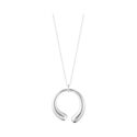 A sterling silver curved pendant and chain belonging to Georg Jensen's Mercy collection.