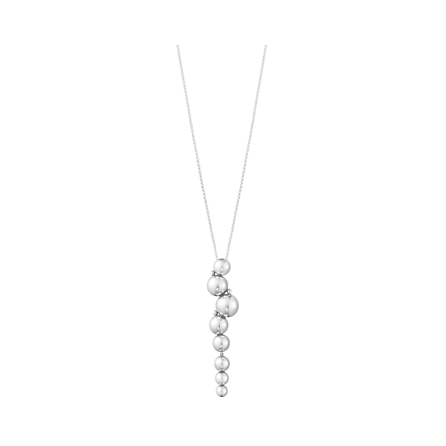 Georg Jensen, Sterling Silver Moonlight Grapes Long Drop Pendant & Chain