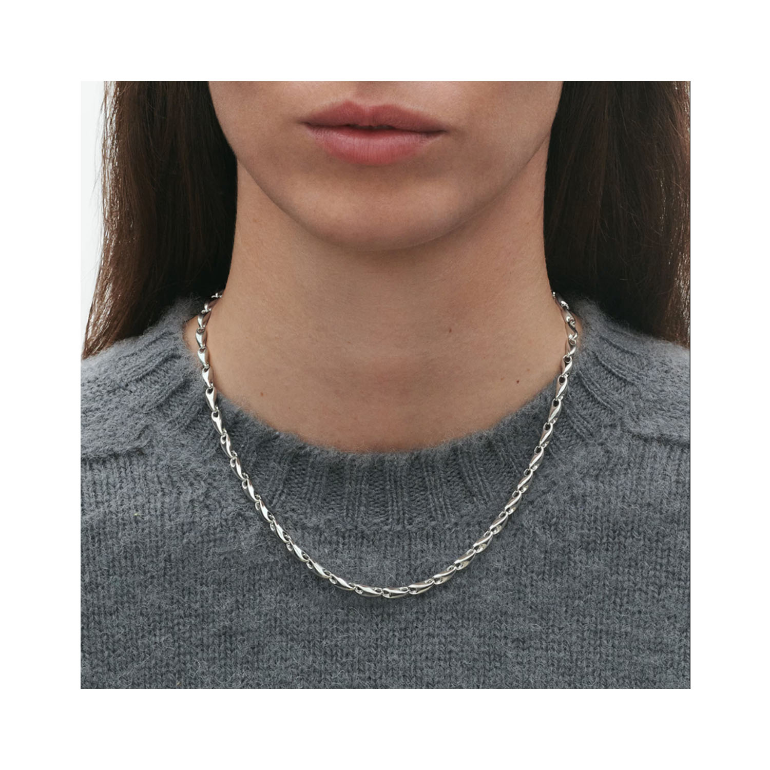 A sterling silver slim link necklace from Georg Jensen's Reflect collection.